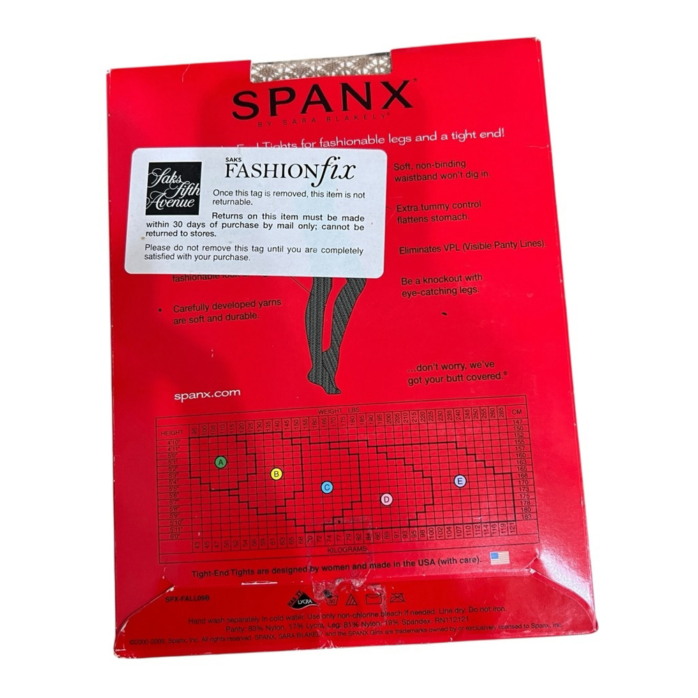 Spanx Tight-End Patterned Bodyshaping Tights Size A Nude New in Package - Picture 5 of 6